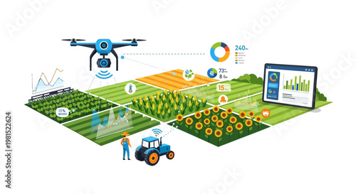 Precision agriculture technology farming concept.
