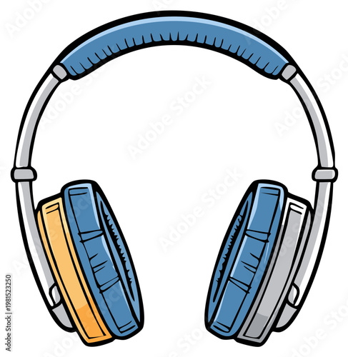 Cartoon Headphones Isolated Graphic
