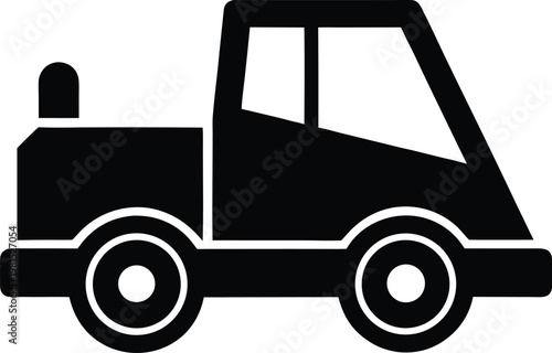 Asphalt Distributor silhouette vector art illustration and minimal black and white design