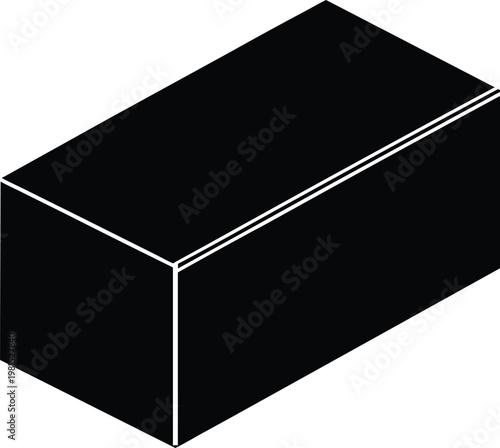 Concrete Block silhouette vector art illustration and minimal black and white design