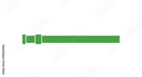 Green Baton Icon, Symbol of Authority, Law Enforcement, or Sports Referee