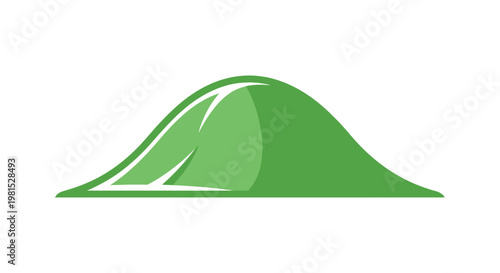 Green Tent Icon, Camping Symbol, Outdoor Adventure and Recreation Graphic