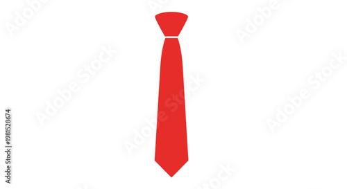 Vibrant Red Necktie Isolated on White Background - Formal Wear Accessory