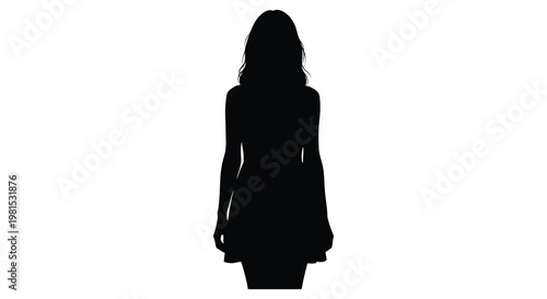 A striking full body silhouette of a woman facing away simple and elegant silhouette