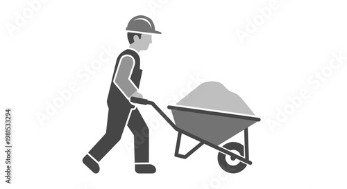 Man pushing a wheelbarrow 1.
