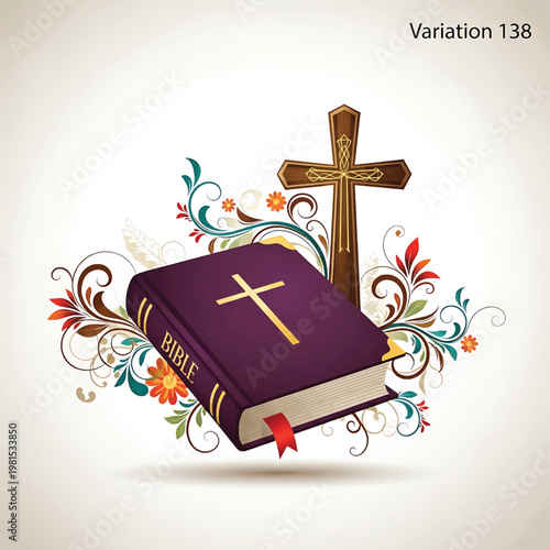 Holy Bible with Golden Cross.