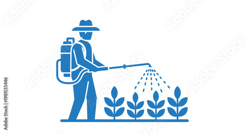 Man spraying plants with pesticide.