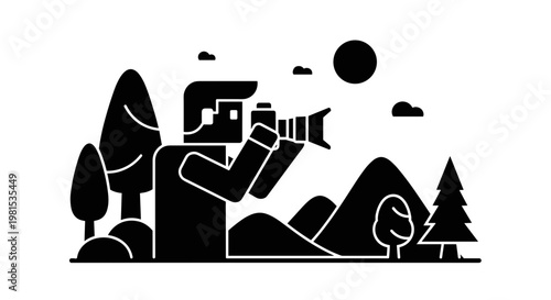 Man taking photo with camera.