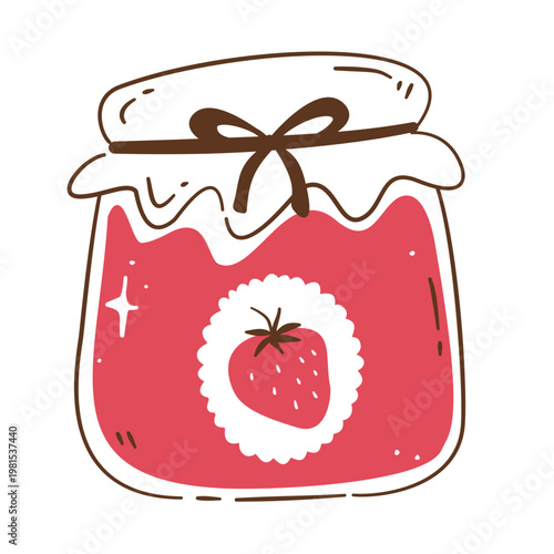 strawberry jam jar