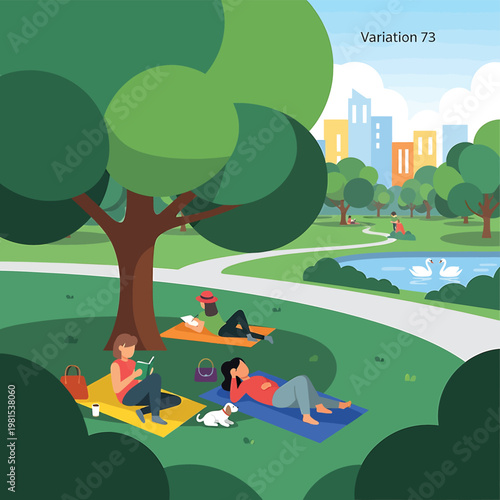 People Relaxing in the Park Outdoors 1.