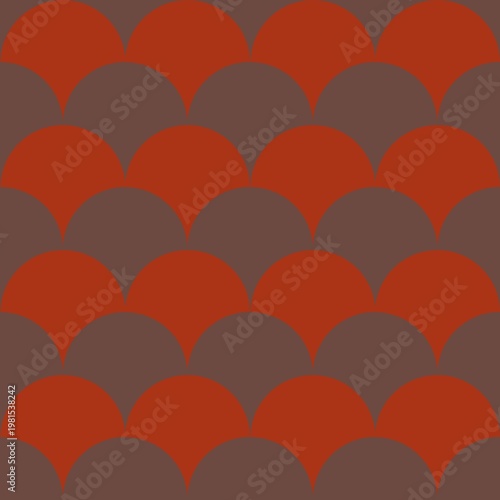 Seamless retro shell pattern I Orange abstract background repeat I Endless tile pattern