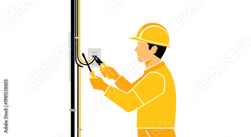 Man wearing yellow hard hat.