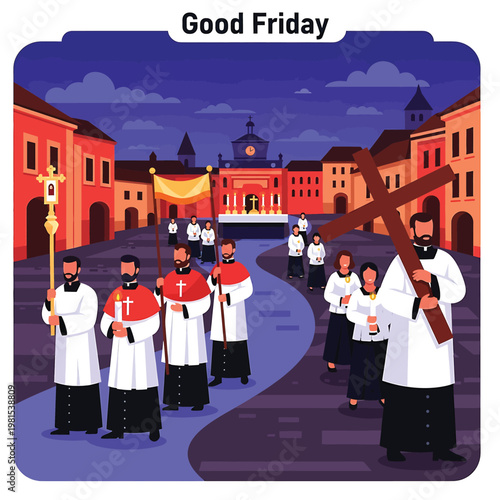Priests and people on Good Friday.