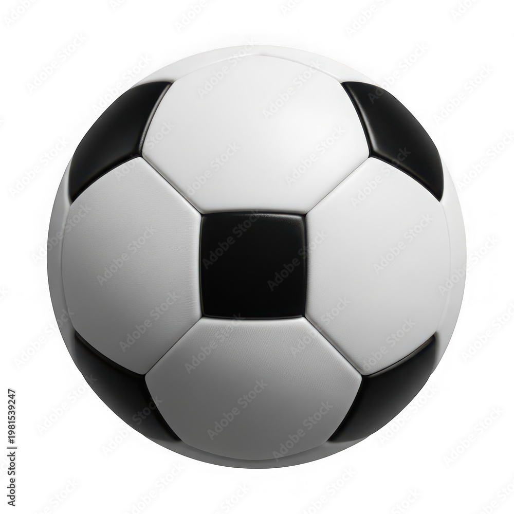 Fototapeta premium Soccer ball with black and white panels.