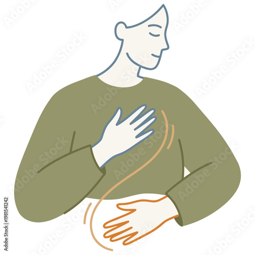 Person practicing deep breathing exercise for relaxation.