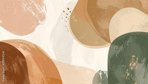 MINIMALIST BOHO ABSTRACT ART WITH EARTHY TONES