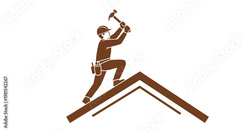Man working on a roof.