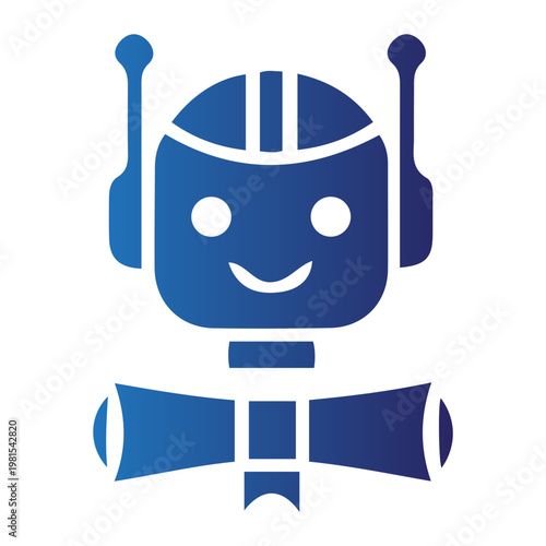 Modern vector icon representing an artificial intelligence robot proudly holding a diploma, symbolizing innovative educational technology, academic achievement, and future learning advancements