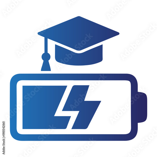 Concept of academic excellence powering individual potential, illustrating the vital energy derived from education for a sustainable and successful future