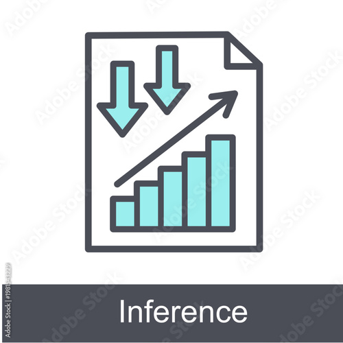 Inference Blue Vector Icon On White Background
