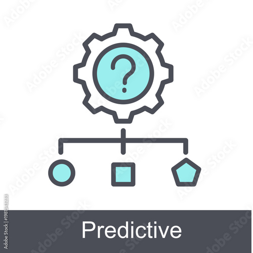 Predictive Blue Vector Icon On White Background
