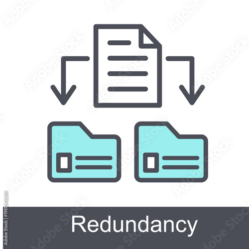 Redundancy Blue Vector Icon On White Background
