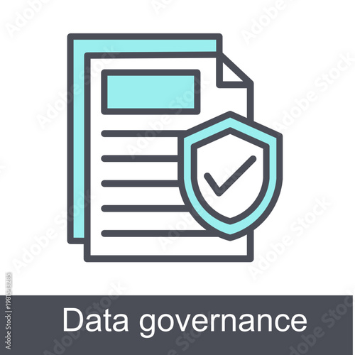 Data Governance Blue Vector Icon On White Background
