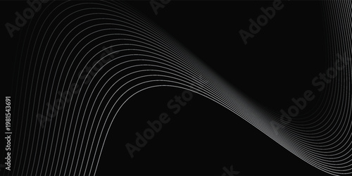 The black background features thin, curved lines in gold and white that run horizontally, giving the image a luxurious and slightly moving look. This piece feels elegant and easy on the eyes