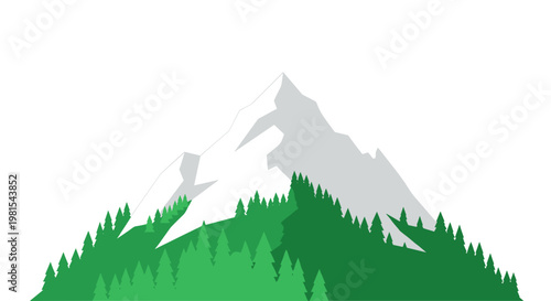 Mountain Landscape with Trees.