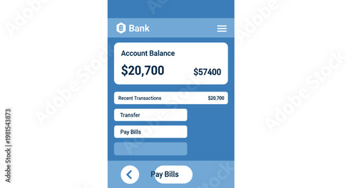 Online Banking Mobile App Screen.