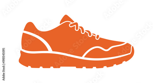 Orange Running Shoe Side View.