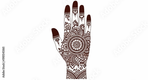 Beautiful alevidhanu henna designs adorn the hand with intricate patterns