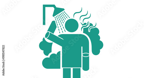 Person Taking a Refreshing Shower.