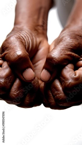 Close-up of hands cupped together