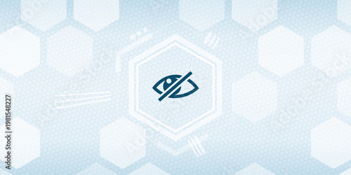 Vision Impairment and Blindness Awareness Vector Icon on Abstract Technology Background for Accessibility and Medical Design