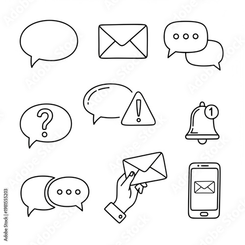 Simple Communication Icons Set