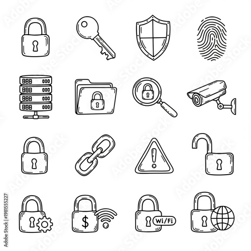Security Icons Set Design