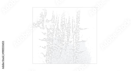 Monochromatic illustration of abstract leafy vines on white background