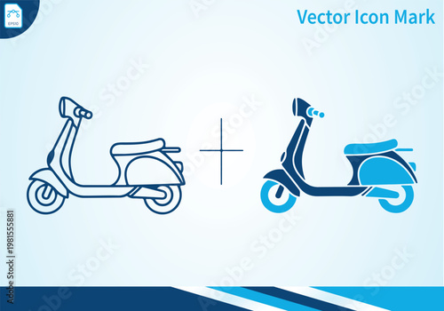 Scooter vector mark icon. transportation icon mark vector illustration.