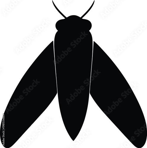 Moth insect silhouette icon isolated on transparent background for nature and entomology graphic design projects