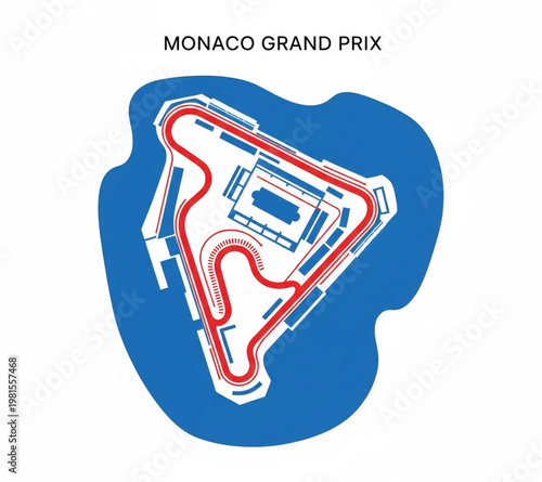 Detailed overhead map illustration of a challenging urban motorsport street circuit, showcasing a complex race track layout for high-speed racing and competition