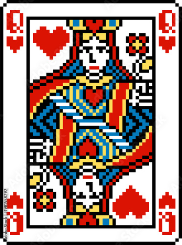 A pixel art playing cards d...