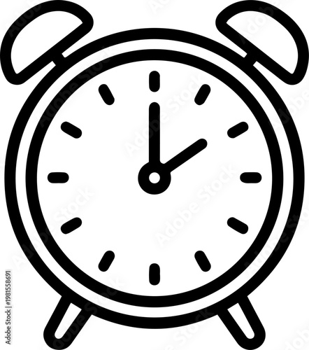 Simple alarm clock icon illustration