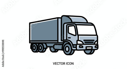 Modern Delivery Truck Vector Icon - Logistics and Transportation Symbol