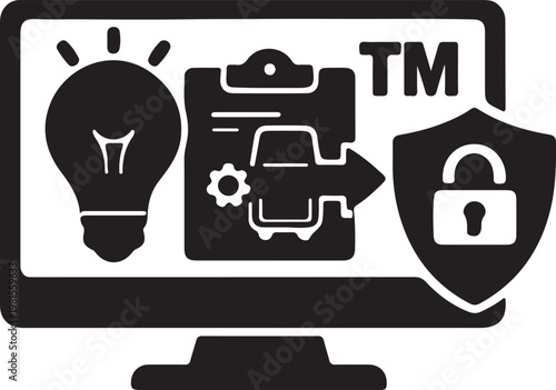 Intellectual Property Dashboard Icon – Vector Illustration