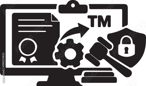 Patent Management Icon – Vector Illustration