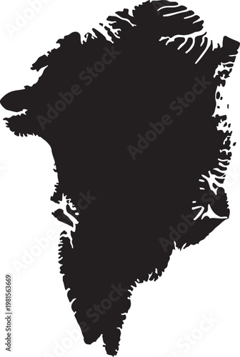 Silhouette map of greenland