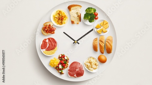 Food Clock Meal Timing Illustration
