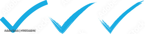 Hand drawn blue check mark symbol.