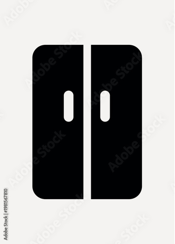 Minimalist elevator door, UI icon vector